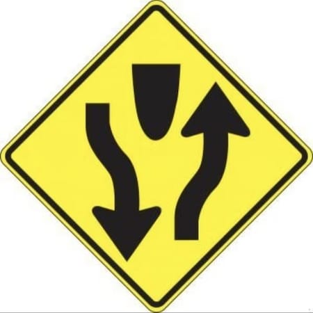 Accuform LANE GUIDANCE SIGN DIVIDED HIGHWAY FRW657RA FRW657RA